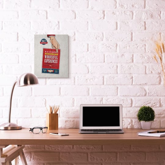 Stupell Industries Be Positive Inspirational Comic Book Design Wall Accent